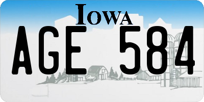 IA license plate AGE584