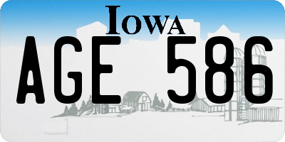 IA license plate AGE586