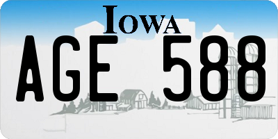 IA license plate AGE588