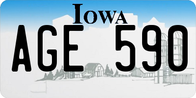 IA license plate AGE590