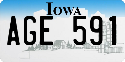IA license plate AGE591