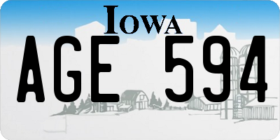 IA license plate AGE594