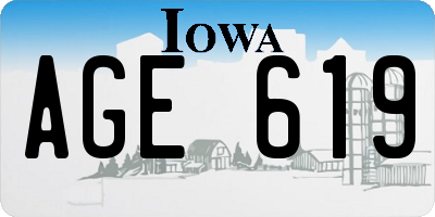 IA license plate AGE619