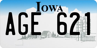 IA license plate AGE621