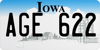 IA license plate AGE622