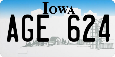 IA license plate AGE624