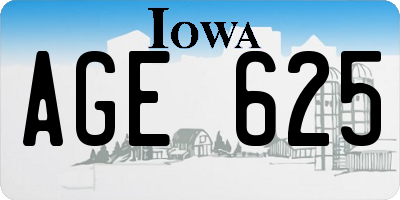 IA license plate AGE625