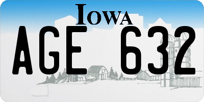 IA license plate AGE632