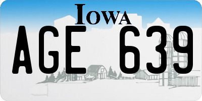 IA license plate AGE639