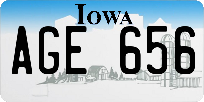 IA license plate AGE656