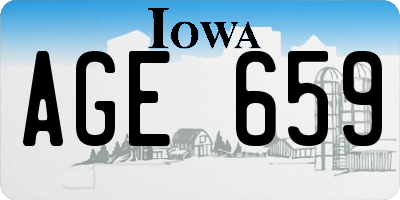 IA license plate AGE659