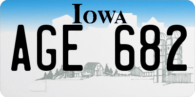 IA license plate AGE682