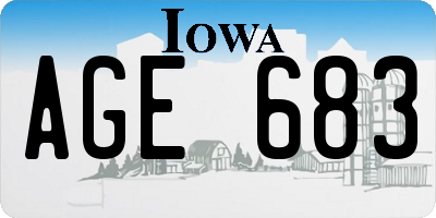IA license plate AGE683