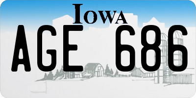IA license plate AGE686