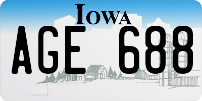 IA license plate AGE688