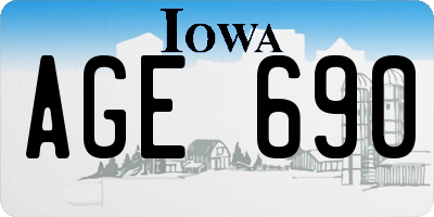 IA license plate AGE690