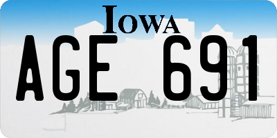 IA license plate AGE691