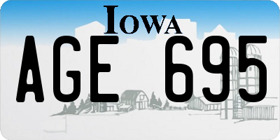 IA license plate AGE695