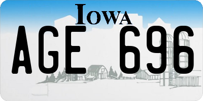 IA license plate AGE696