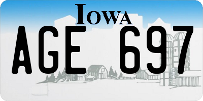 IA license plate AGE697