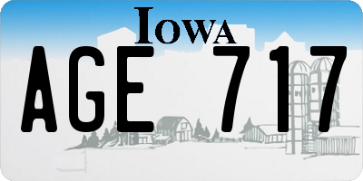 IA license plate AGE717