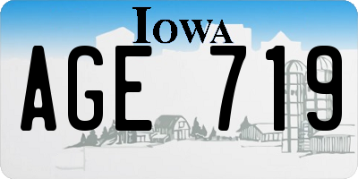 IA license plate AGE719