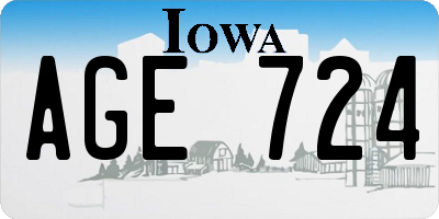 IA license plate AGE724