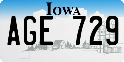 IA license plate AGE729