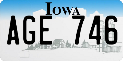 IA license plate AGE746