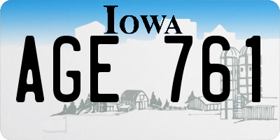 IA license plate AGE761