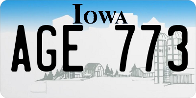 IA license plate AGE773