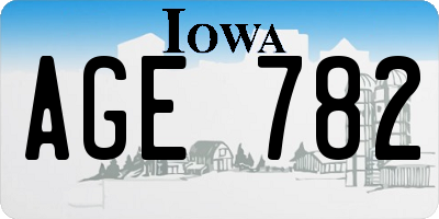 IA license plate AGE782