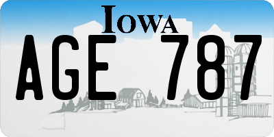 IA license plate AGE787