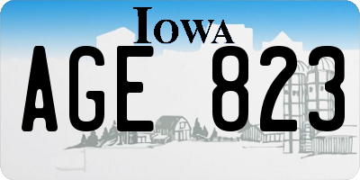 IA license plate AGE823