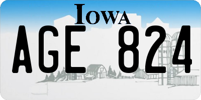 IA license plate AGE824