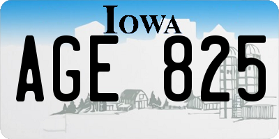 IA license plate AGE825