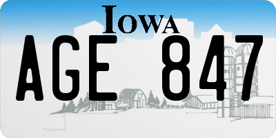 IA license plate AGE847