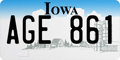 IA license plate AGE861