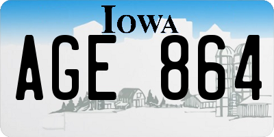 IA license plate AGE864