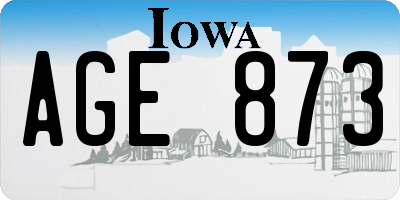 IA license plate AGE873