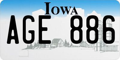IA license plate AGE886