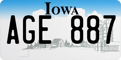 IA license plate AGE887