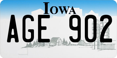 IA license plate AGE902