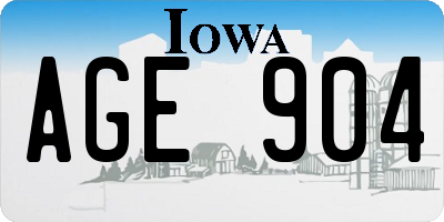 IA license plate AGE904