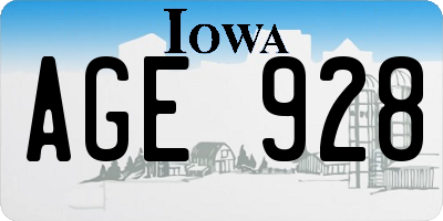 IA license plate AGE928