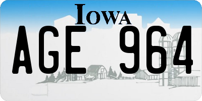 IA license plate AGE964