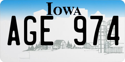 IA license plate AGE974
