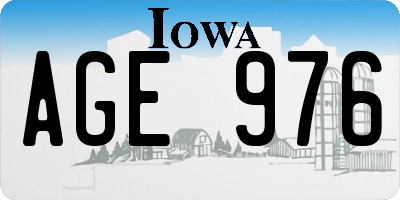 IA license plate AGE976