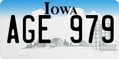 IA license plate AGE979