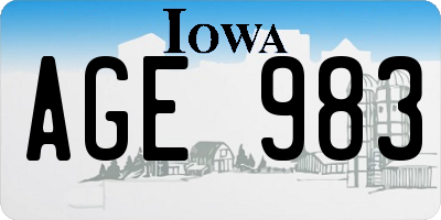 IA license plate AGE983